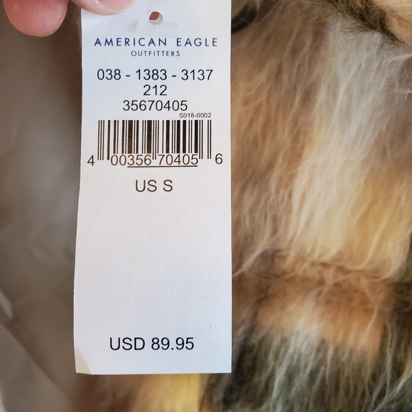 American Eagle Brushed Check Oversized Shacket Coat Size Small - Picture 6 of 11